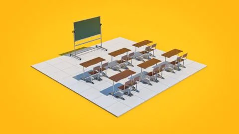 Classroom concept. 3d rendering Stock Illustration