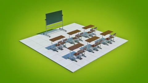 Classroom concept. 3d rendering Stock Illustration