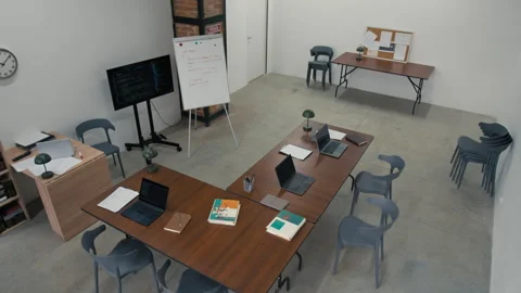 Classroom in Correctional Facility for Conducting Programming Lessons Stock Footage 314053966