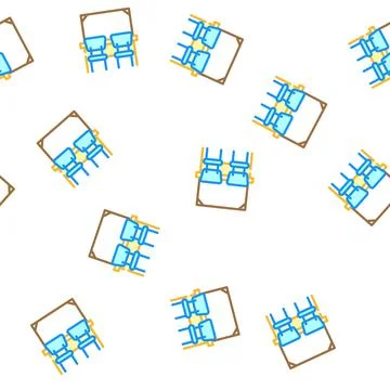 Classroom with desk and chair vector seamless pattern Illustrazione stock