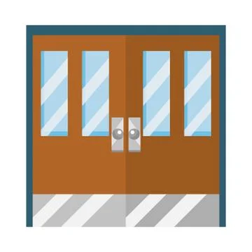 Classroom door of school design Stock Illustration