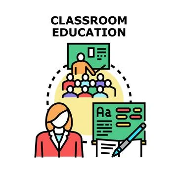 Classroom education process representing learning and teaching Stock Illustration