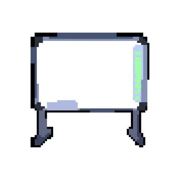 Classroom electronic whiteboard pixel art vector illustration Stock Illustration