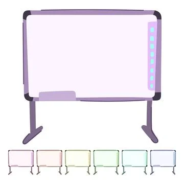 Classroom electronic whiteboard vector cartoon graphic Stock Illustration