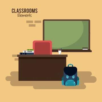 Classroom elements design Stock Illustration