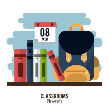Classroom elements design Stock Illustration