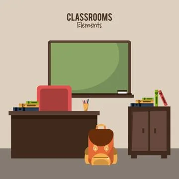 Classroom elements design Stock Illustration