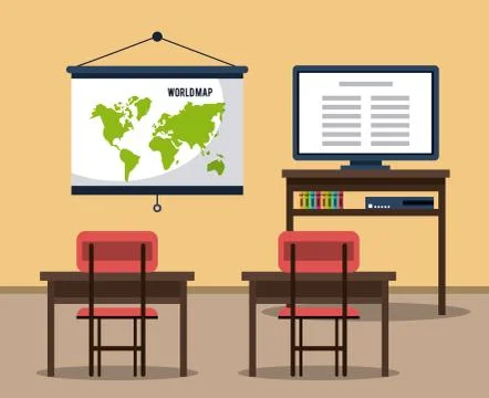 Classroom elements design Stock Illustration