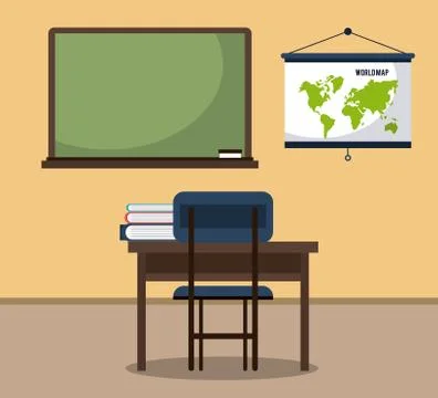 Classroom elements design Stock Illustration