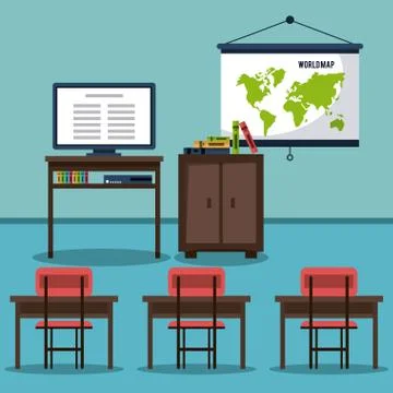 Classroom elements design Illustrazione stock