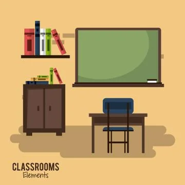 Classroom elements design Stock Illustration