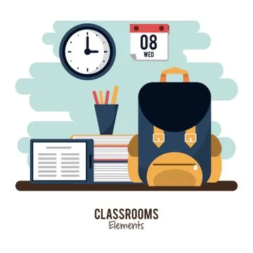 Classroom elements design 스톡 일러스트