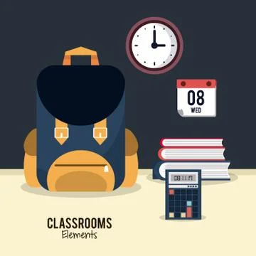 Classroom elements design Stock Illustration
