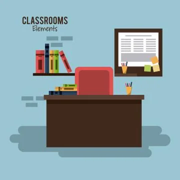 Classroom elements design Stock Illustration