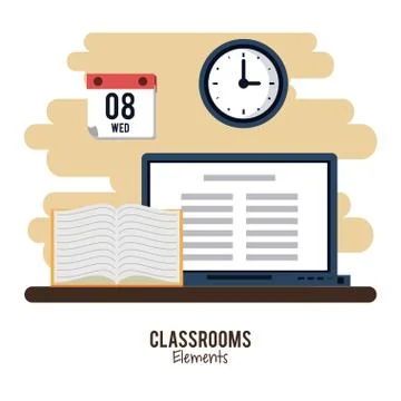 Classroom elements design 스톡 일러스트