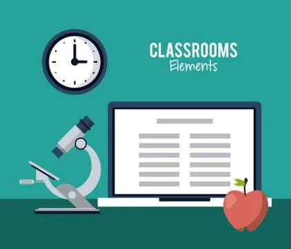 Classroom elements design Stock Illustration