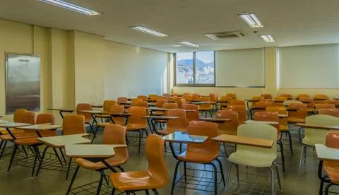 Classroom with empty desks Foto stock