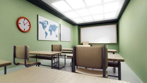 Classroom with empty seats Stock Illustration