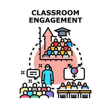 Classroom engagement concept developing active learning environment Stock Illustration