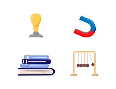 Classroom equipment flat color vector object set Illustrazione stock