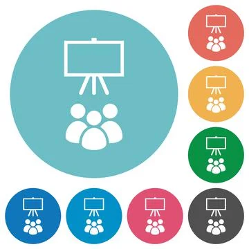 Classroom flat round icons Illustrazione stock