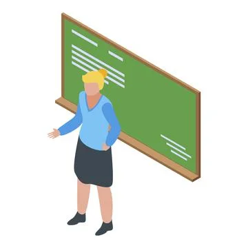 Classroom foreign language teacher icon, isometric style Stock Illustration