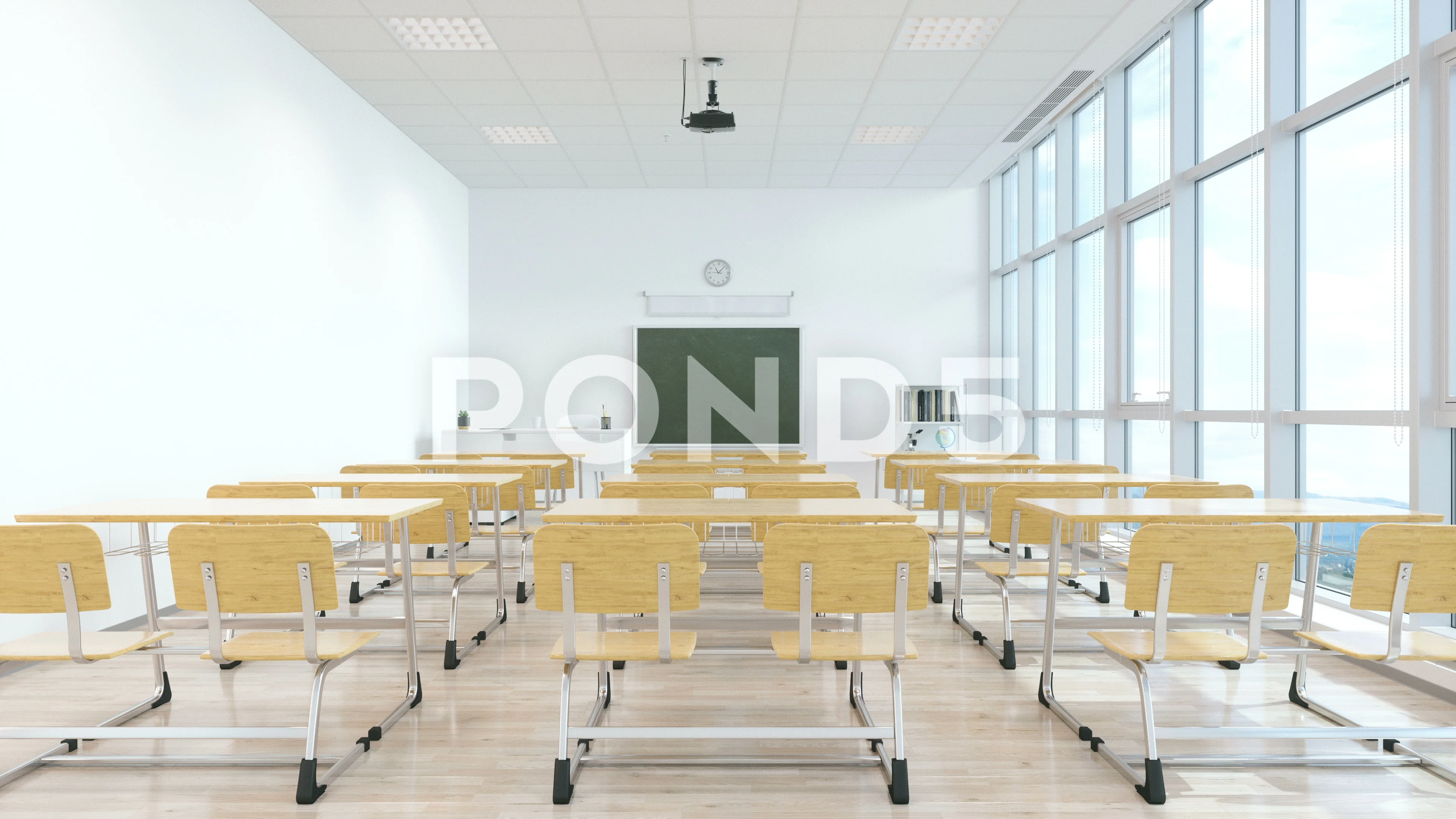 Classroom with green screen | Stock Video | Pond5
