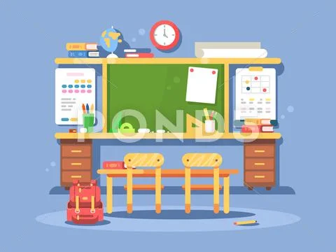 Classroom interior design Stock Illustration