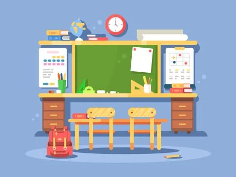 Classroom interior design Stock Illustration