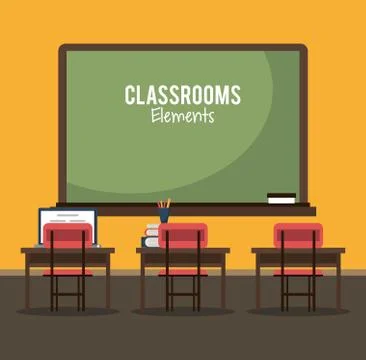 Classroom interior room Illustrazione stock