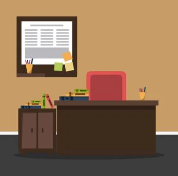 Classroom interior room Stock Illustration