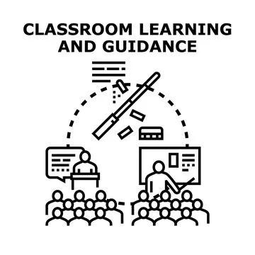 Classroom learning and guidance concept vector illustration Stock Illustration