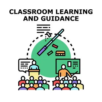 Classroom learning and guidance concept vector illustration Stock Illustration