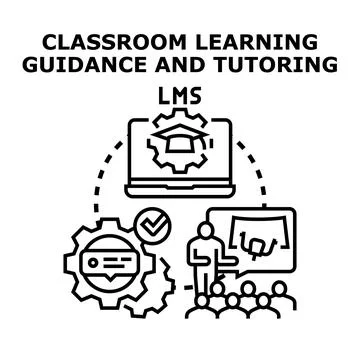 Classroom learning and online tutoring guidance system イラスト素材
