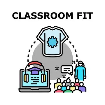 Classroom learning fit program and education concept イラスト素材