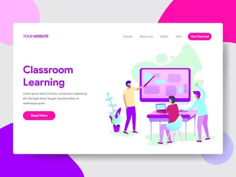 Classroom Learning Method Illustration for Web Pages Stock Illustration