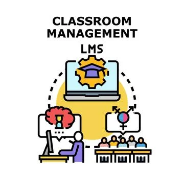 Classroom management system concept illustration in modern design Stock Illustration