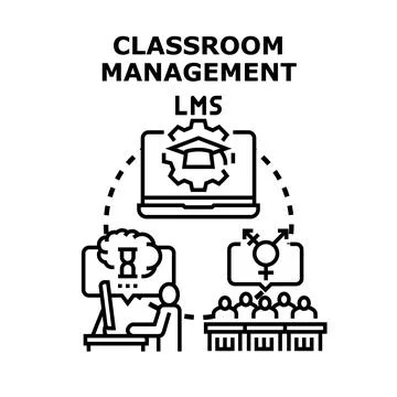 Classroom management system concept illustration in modern design Stock Illustration