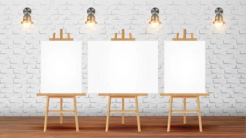 Classroom For Painter Course With Equipment Vector Stockillustratie
