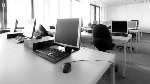Classroom with PC's Stock Photos