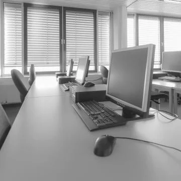 Classroom with PC's Foto stock