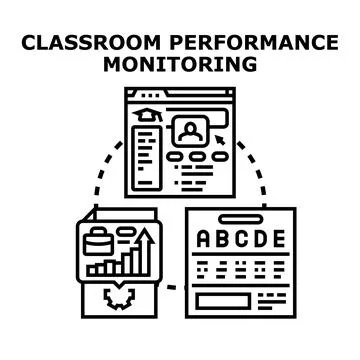 Classroom performance monitoring analyzing progress for education success イラスト素材