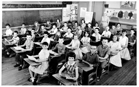 Classroom photo from 1959. Stock Photos