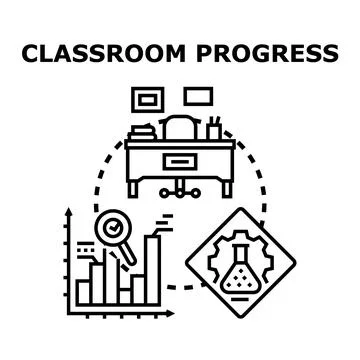 Classroom progress concept with education elements イラスト素材