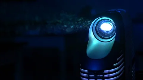 Classroom projector projecting a video onto a pop up screen - Right framed Stock Footage 89502166