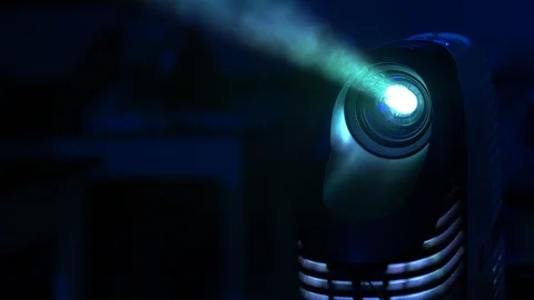 Classroom projector projecting a video onto a pop up screen - Right framed Stock Footage 89502293