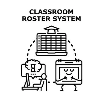 Classroom roster system managing student schedules digitally イラスト素材