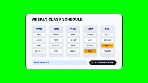 Classroom Schedule Block Overlay Motion Graphic Overlay Animation Video stock 342477473