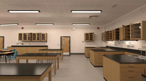 Classroom of the school without student and teacher 3d illustration Stock Illustration