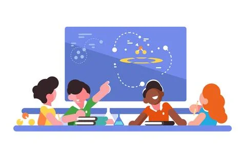 Classroom Science Lesson Stock Illustration